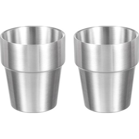 Lot de 2 gobelets en acier inoxydable 304 - Gobelets de camping empilables - Gobelets incassables - Gobelets isothermes en métal - Idéaux pour les bars, restaurants, voyages, camping, maison, activité (1/5)