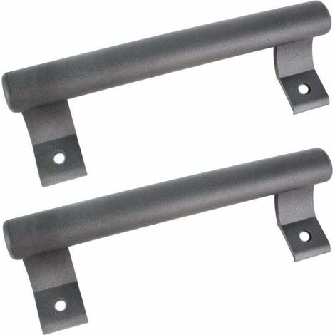 Poignée de porte coulissante en aluminium 200mm Poignée de porte en verre pour balcon Poignée de porte pour meuble de salle de bain Poignée en métal moderne (2 pièce gris)