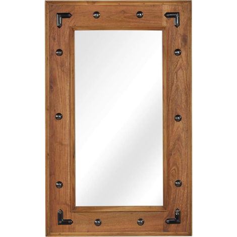 Espejo de madera maciza de acacia 50x80 cm vidaXL (1/2)