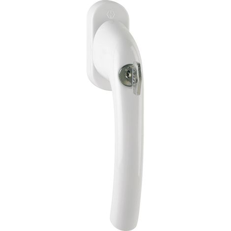 ► HOPPE Tôkyô Fenstergriff 0710S/U26 + 100NM-F9016 verkehrsweiß beschichtet-40 mm abschließbar & mit Secu100 (1/2)