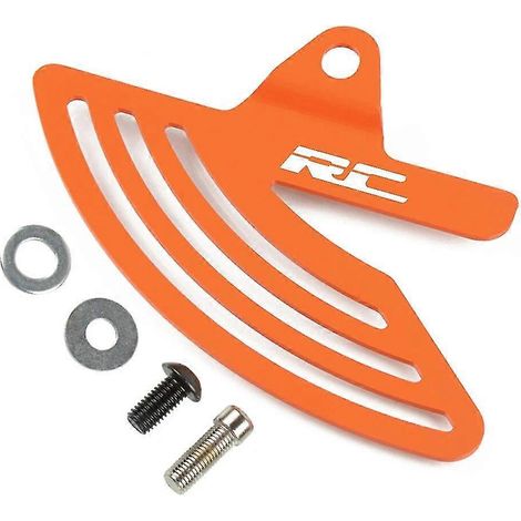 Kettenschutz aus Edelstahl für RC 125/200/390 (2014–2018) – Zehenschutz für RC125, RC200, RC390 (2017, 2016) – orangefarbenes RC-Logo