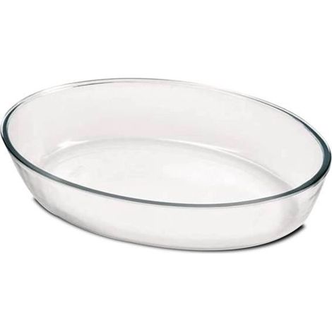Plat à four oval, moule de cuisson en verre, capacité 4.4 L - Longueur 39.5 x Profondeur 27.5 x Hauteur 6.6 cm -JUANIO