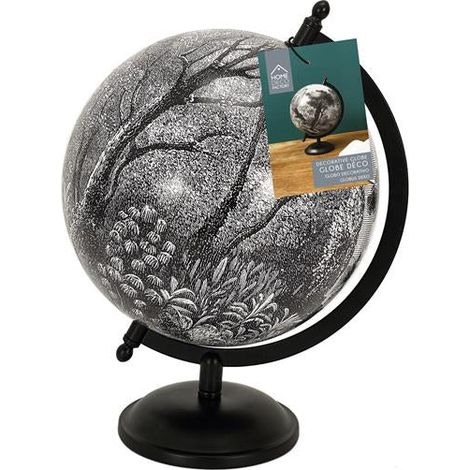 Globe - HOME DECO FACTORY - Black Forest - Déco - Voyage - Noir et Blanc (1/5)