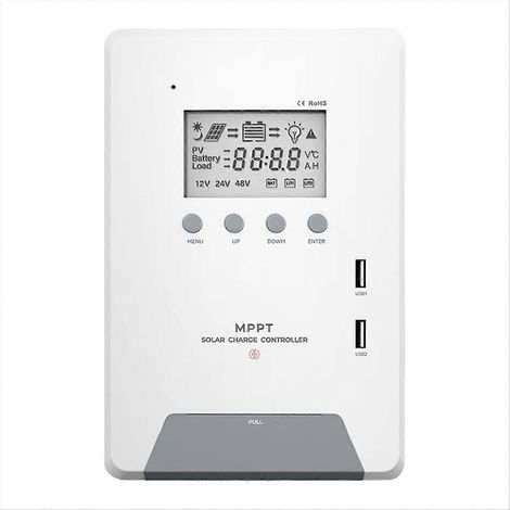 MPPT-Solarladeregler mit Display für solarbetriebene Smart Homes (1/5)