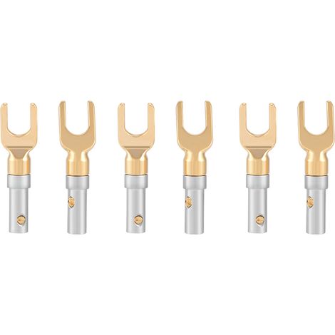 Stück vergoldete 4-mm-U-Gabel-Y-Schaufel-Bananenstecker für lötfreie Schraublautsprecherkabel (1/5)