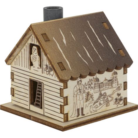Saico Räucherfigur Haus Drei Haselnüsse für Aschenbrödel Holz 7 cm natur/braun Räucherkerzen/-kegel