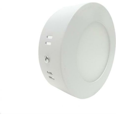 Plafoniera led rotonda 6w da soffitto, parete con rifinitura bianca 12cm kit 5 pezzi 4200k