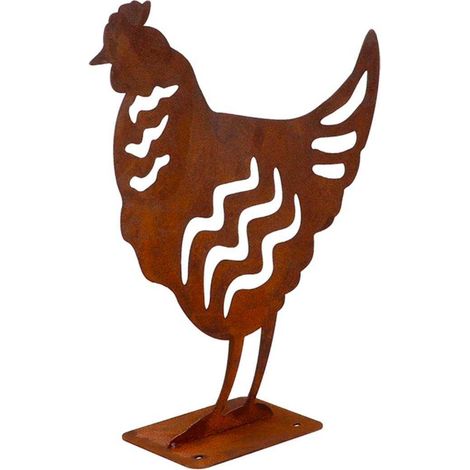 Décoration de jardin Poule - Rouille - Esschert Design (1/4)