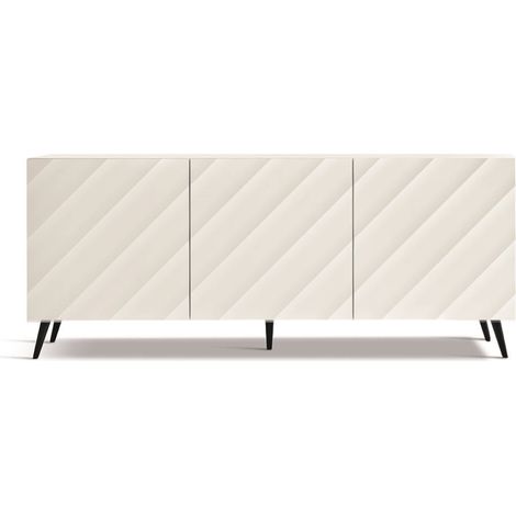 Madia 180 cm in legno Bianco 3 ante e 5 piedini - KALLA (1/3)