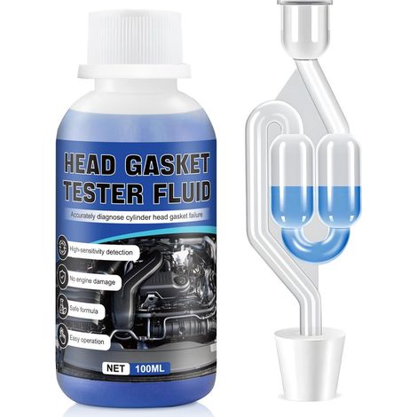 Co2 Test Head Gasket, Cylinder Head Gasket Tester, Reld Test Co2 Head Gasket, Cylinder Head Gasket Test for 50 Tests, for Head Gasket, Cars, Water Cooled Engine Trucks, 100ml (1/5)