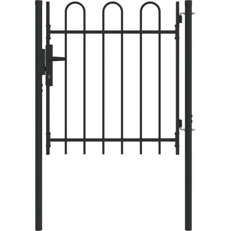 Zauntor BOXTEL 103 x 150 cm Pulverbeschichteter Stahl Grau vidaXL