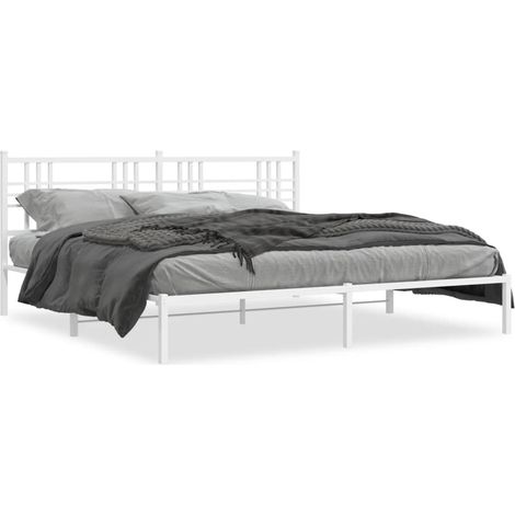 Maison Exclusive - Giroletto con Testiera Metallo Bianco 193x203 cm