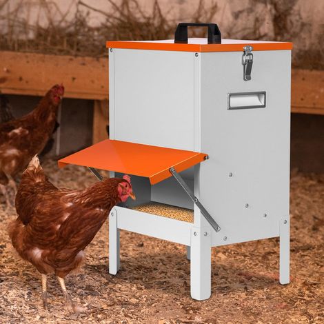 Mangeoire Automatique à Gravité pour Poules, Distributeur de Nourriture pour Volaille 25L, Étanche et Antigaspi (1/5)