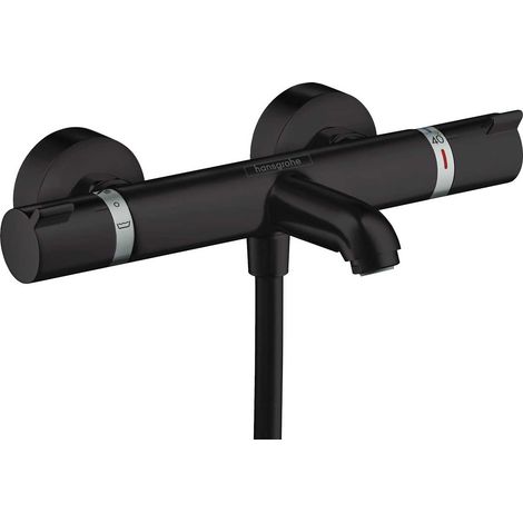 Hansgrohe – Mitigeur thermostatique bain/douche Ecostat Comfort – Noir mat – Longueur 177 mm – Entraxe 150 mm ± 12 mm – Débit 20 l/min – 13114670 (1/10)