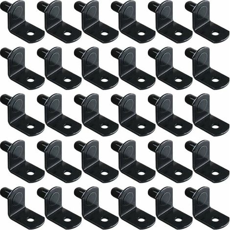 30 Clous De Support D'éTagèRe L Forme Support éQuerre avec des Trous Chevilles D'éTagèRe 5mm Clous De Support pour éTagèRe en Verre pour éTagèRe Jardin Clins Armoire Accessoires D'éTagèRe(Le N (1/5)