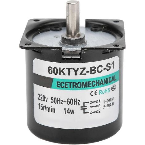 Moteur synchrone AC à engrenages métalliques, 14W, 15 tr/min, 220V, générateur DIY à aimant permanent, équipement lent et silencieux (1/5)