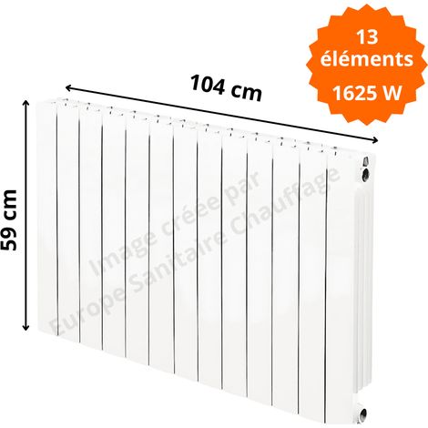 Radiateur aluminium horizontal H.59 x 104 cm VIP 500 Deville 1625 W
