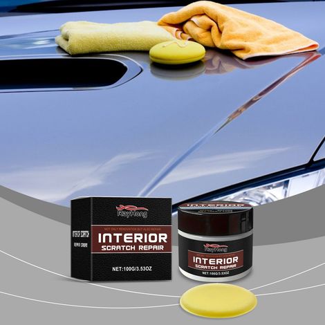 Tragbares Kratzerreparaturwachs für Autos – Polieren, Reinigen, Fleckenentfernung, Kratzerentfernung, Lackpflege und -wartung – 100 g + Schwamm1 -- DE (1/5)