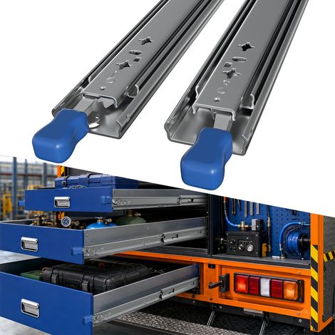 Wolketon Schwerlastauszug Schubladenschienen Verrieglung Schubladenauszug,53mm,Tragkraft bis 81kg, 2 Stück, 1100mm (1/5)