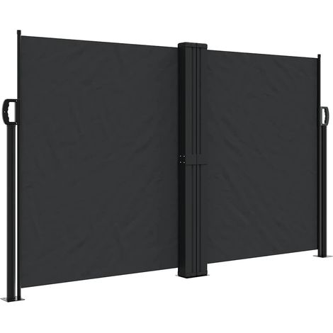 Tenda da Sole Tenda parasole Laterale Retrattile Nera 140x1200 cm (1/5)