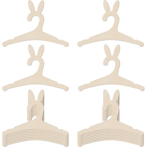 Set mit 20 hölzernen Kleiderbügeln in Hasenohrform für neugeborene Jungen und Mädchen, geeignet für Kinderzimmer, 23 cm lange Kleiderbügel für Kinder und Kleinkinder, geeignet für Babywäscheboxen, Kle