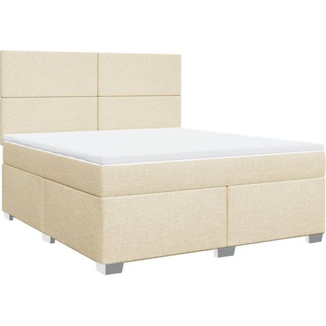 Maison Exclusive - Boxspringbett mit Matratze Creme 180x200 cm St
