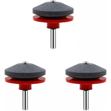 Afilador de cuchillas para cortacésped de 3 piezas, afilador universal para taladro manual (rojo) (1/4)