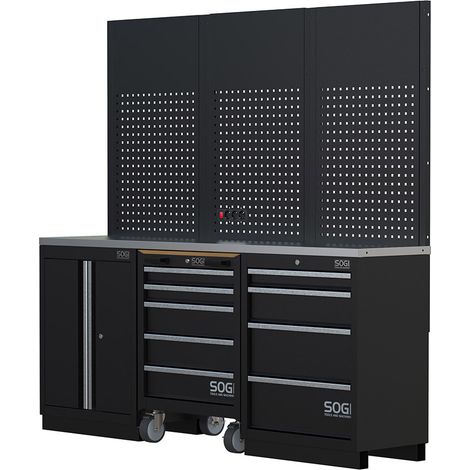 Arredamento modulare per officina e garage SOGI ARR-OFF-2040-A - piano in acciaio - 2040x466x2000 mm (1/5)