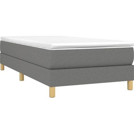 Estructura de cama con somier tela gris oscuro 90x200 cm vidaXL (1/5)