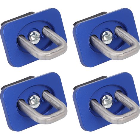 Lot de 4 fixations d'arrimage en acier inoxydable pour benne de pick-up, charge max 454 kg, compatibles Chevy Silverado 2007-2021, teinte bleue. (1/5)