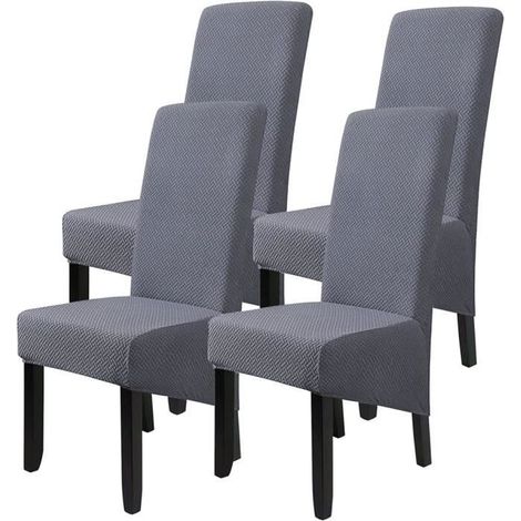 4 Pièces Ensemble Housse De Chaise Motif Housse De Canapé Extensible Élastique Housse De Chaise Dossier Haut Amovible (1/4)