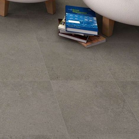 Aelle - Carrelage sol / mur effet béton gris 30x30 cm RIBADEO GRAFITO - Vendu par boîte de 1.17 m² (1/4)