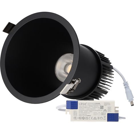 Spot encastré LED 30W, 90 lm/W, UGR15, CRI95, 3000K, Driver Lifud, 50 000 heures