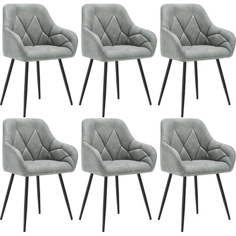 WOLTU Set of 6x Faux Leather Dining Chairs Accent home & restaurants Grey