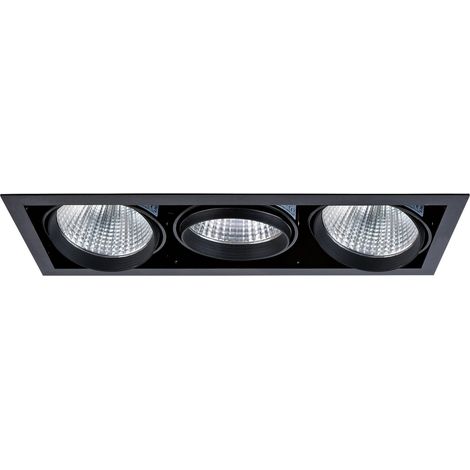 KIT QUADRA TERTIO -Downlight orient. noir 3 mod. LED 34W 4000K 40° 3400lm incl ARIC 51276