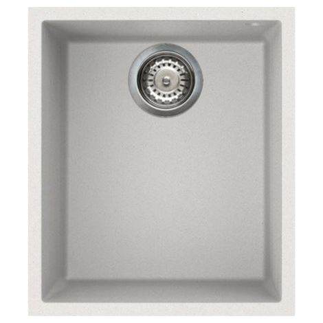 Reginox Elleci Quadra100 Kitchen Sink Single Bowl White Granite Undermount Waste (1/3)
