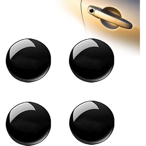4pcs Cache Trou Clé Voiture - Couvercle Serrure Portière & Protection Anti-Blocage Antirouille Adhésif Entrée Bouclier & Décoratif Autocollant pour Universelle Auto Modification (1/5)
