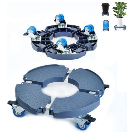 Roule-pot à roulettes pour plantes – Rotation 360° – 4 roues doubles – Capacité 200 kg – Diamètre réglable 41-61 cm – Pour pots lourds