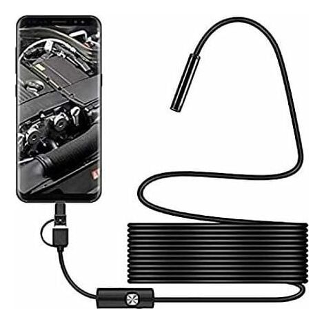 Caméra d'inspection serpent USB, endoscope USB C étanche 2.0 MP IP67, caméra de Type C avec 8 lumières LED réglables (1/5)