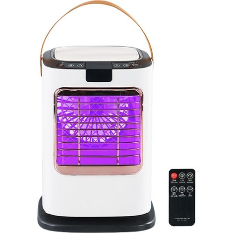 Mini climatiseur pour chambre à coucher – 6 vitesses, ventilateur de brume de refroidissement silencieux, minuterie 12 heures Petite glacière personnelle portable Bureau à domicile Bureau Voiture (1/5)