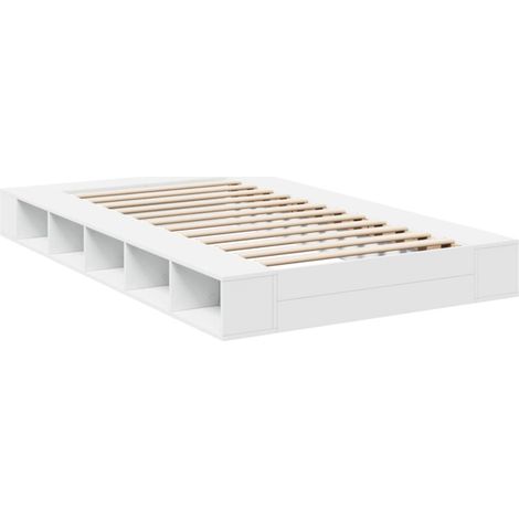 Cadre de lit blanc 120x200 bois d'ingénierie (1/5)
