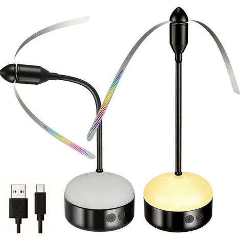 Ventilateur Anti-Mouche avec Lumière, Lot de 2 Rechargeable Répulsifs Contre Les Mouches, Ventilateur Répulsif Pliable et Suspendu (1/5)