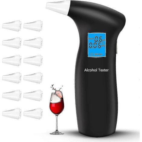 Alcootest de précision, éthylomètre professionnel avec 12 embouts buccaux et écran LCD. (1/3)