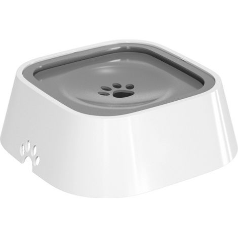 Bebedero antiderrame para mascotas, dispensador de agua de flujo lento, apto para gatos y perros, color gris, 1 unidad. (1/5)