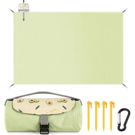 Wasserdichte Picknickdecke (210 × 220 cm), sandabweisende Strandmatte, mit Tragegriff, leicht und faltbar, ideal für Strand, Camping und diverse Outdoor-Aktivitäten (1/5)