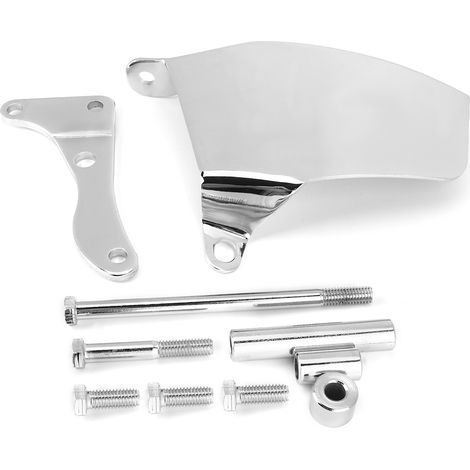 Support alternateur chromé aluminium SBC Chevy 350 pompe à eau longue (1/5)