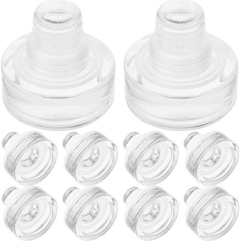 Lot de 10 bouchons en verre en forme de T pour bouteilles de vin, bouchons réutilisables (voir photo).-AquaForge (1/2)