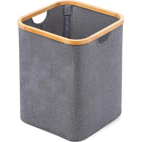 Corbeille à papier de bureau pliable - En Oxford - 33 x 33 x 38 cm - Rectangulaire - Pour bureau à domicile, bureau, chambre à coucher (1/5)