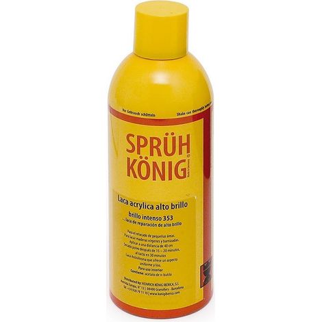 laca de acabado. nitrocelulósica. super alto brillo. interior. transparente. 400 ml - konig