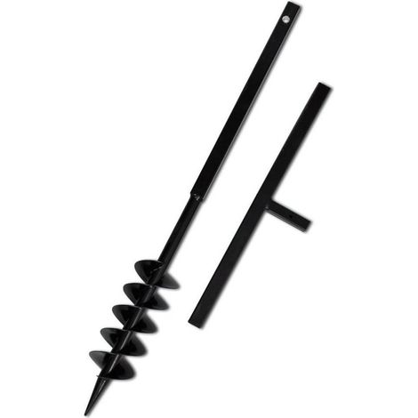 - Tarière - avec - poignée - et - tête de vis - (double vis) - 100 - mm - (noire) (1/5)